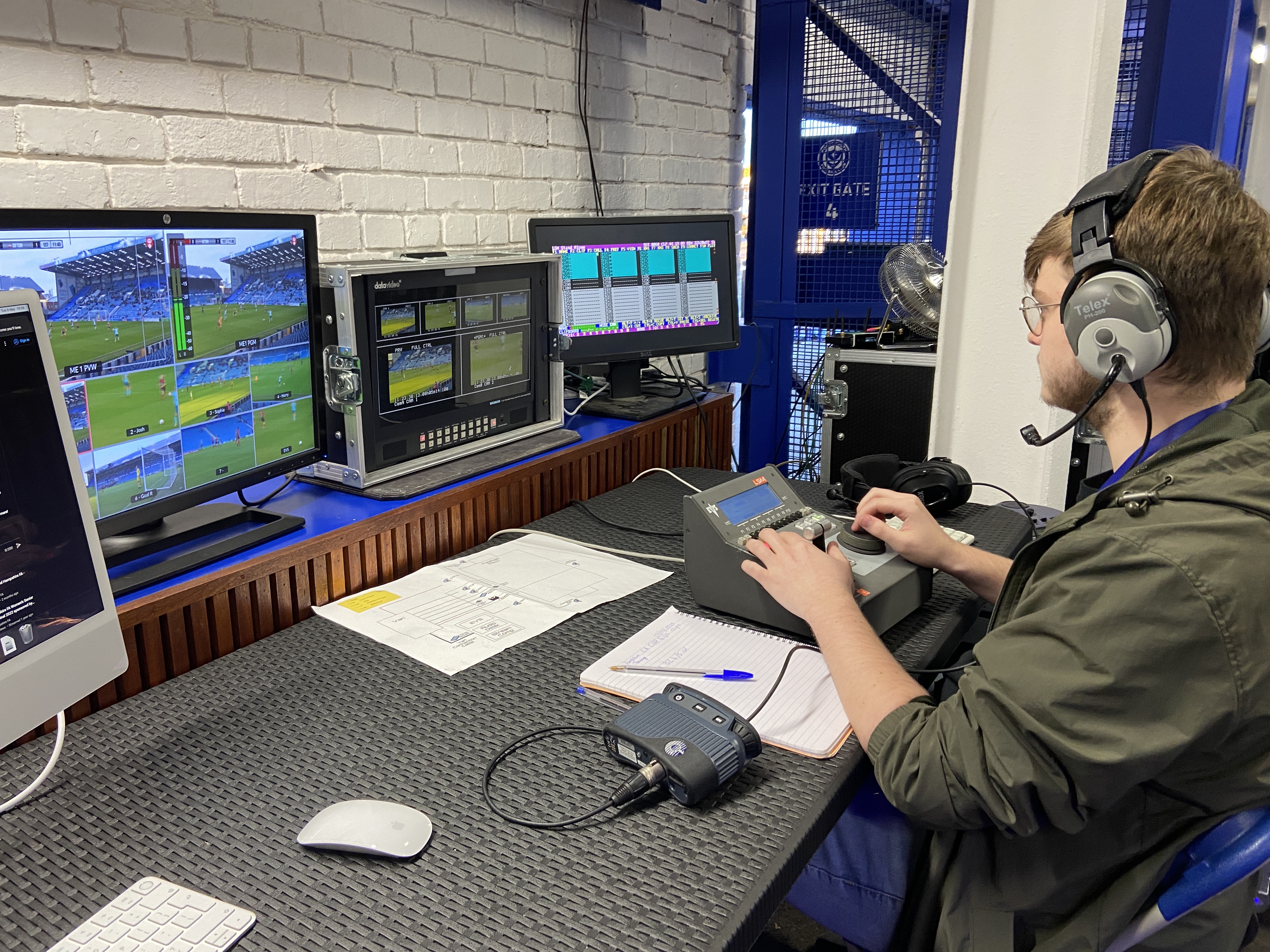Picture shows Solent students filming at Hampshire FA