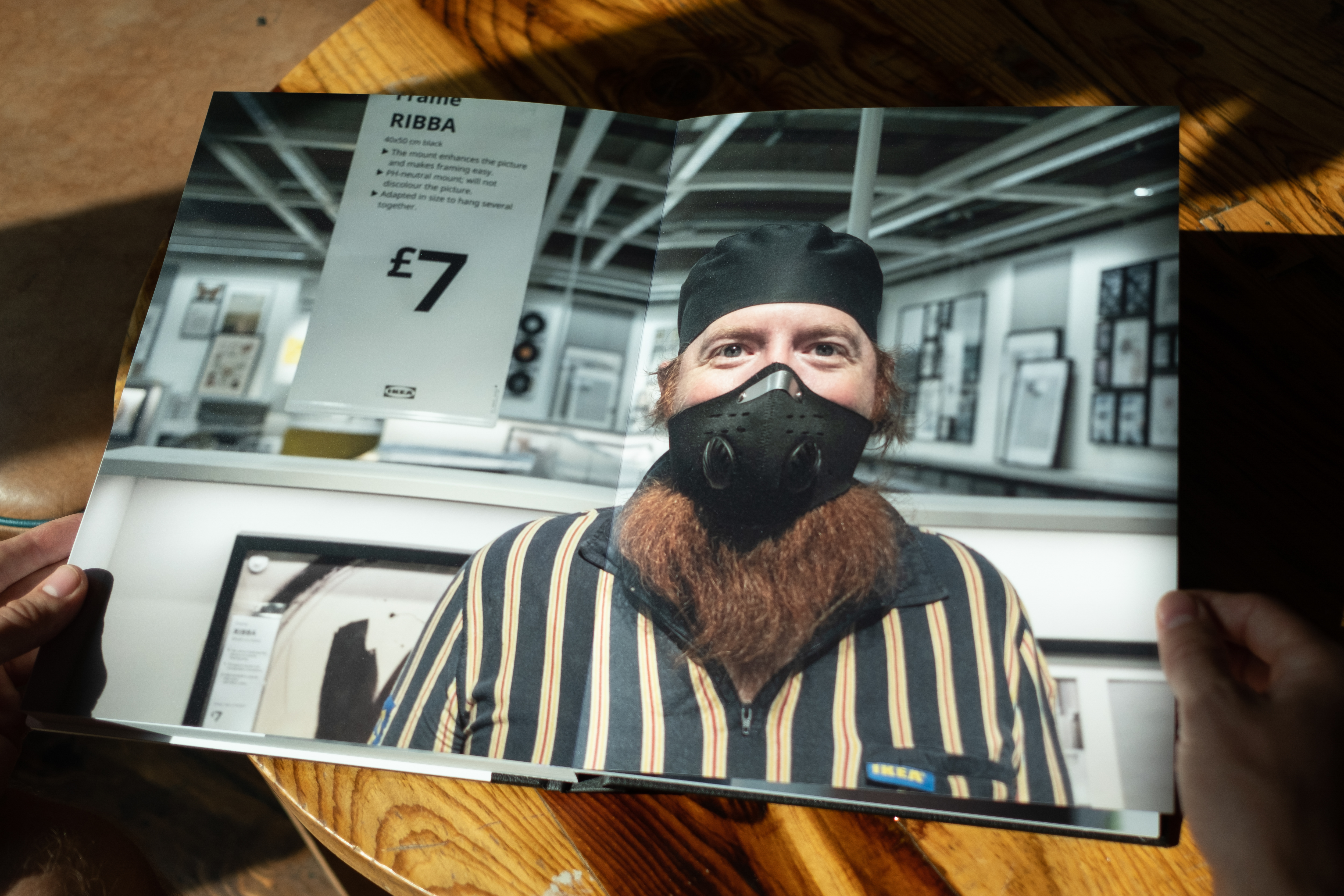 Final major project image by an MA student showing a member of Ikea staff in a face mask