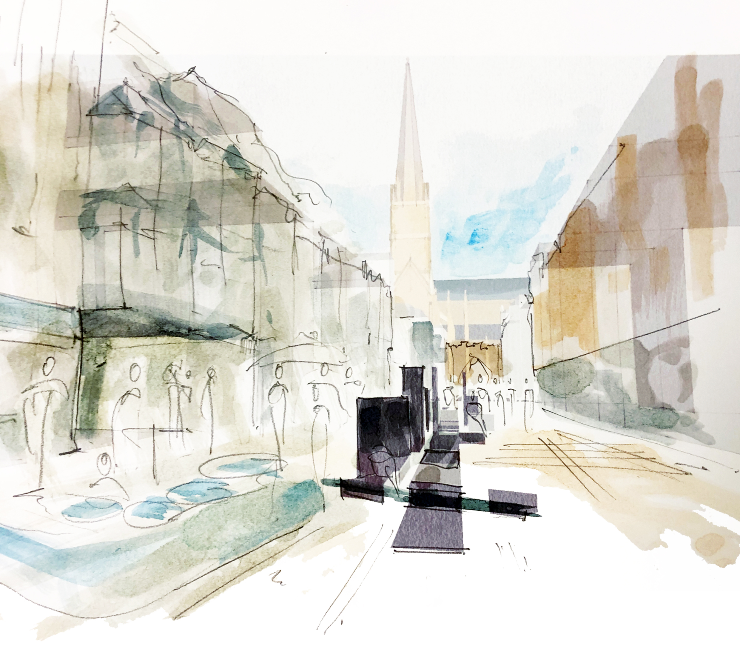 Pictures shows artists impression of Tim's sculpture in Salisbury