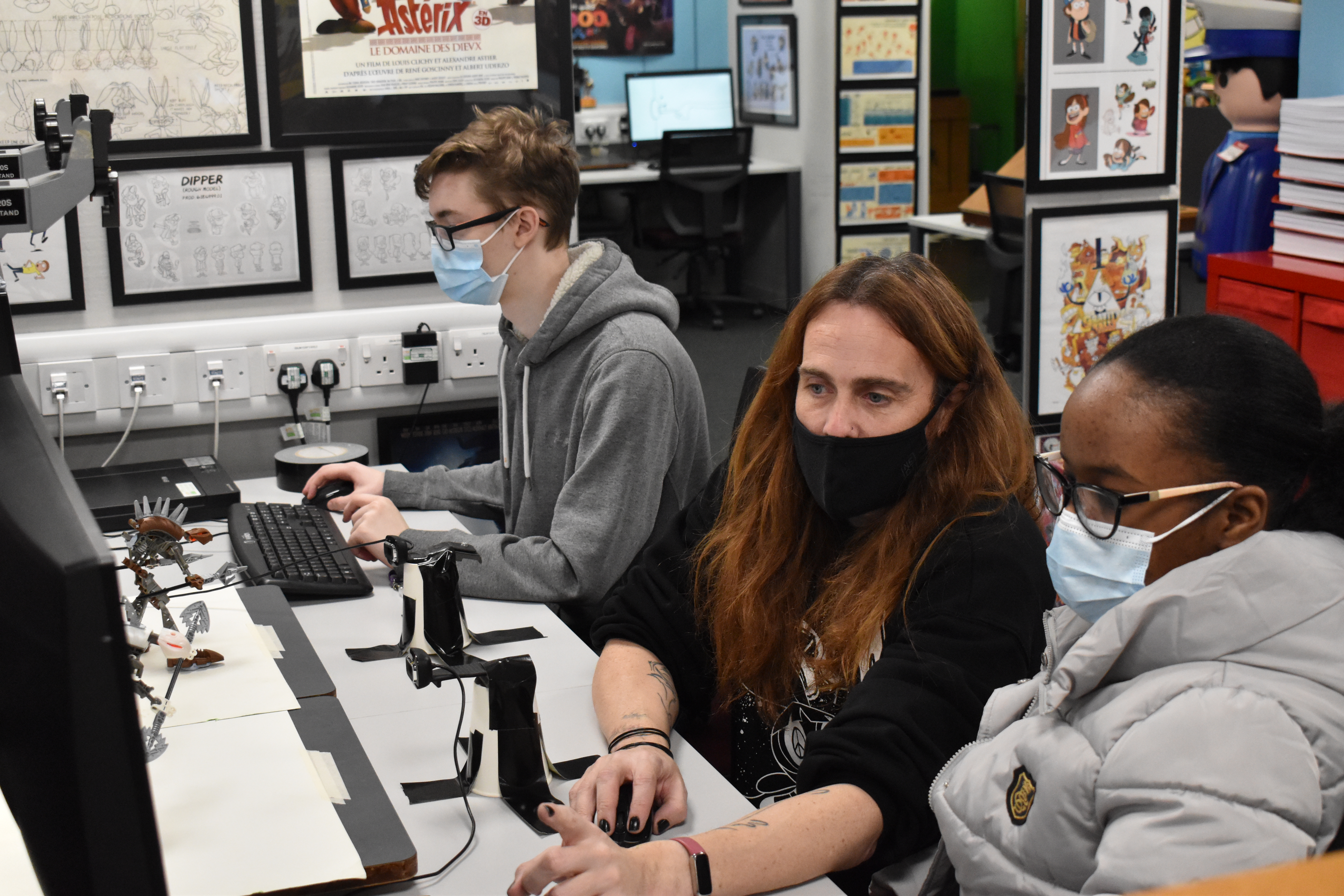 Image shows students at Solent's media taster day 