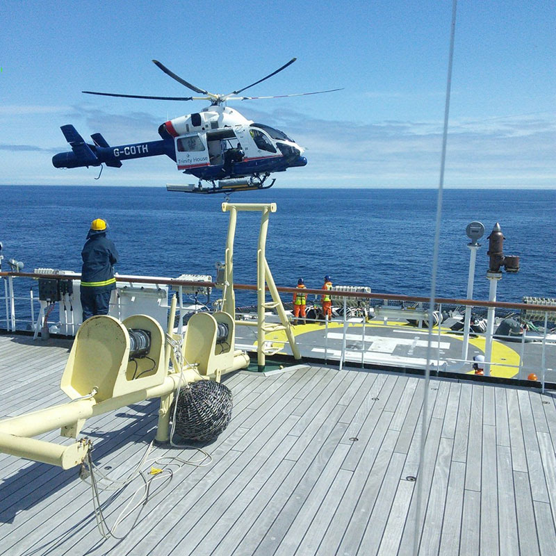 Helicopter operations on board THV Galatea