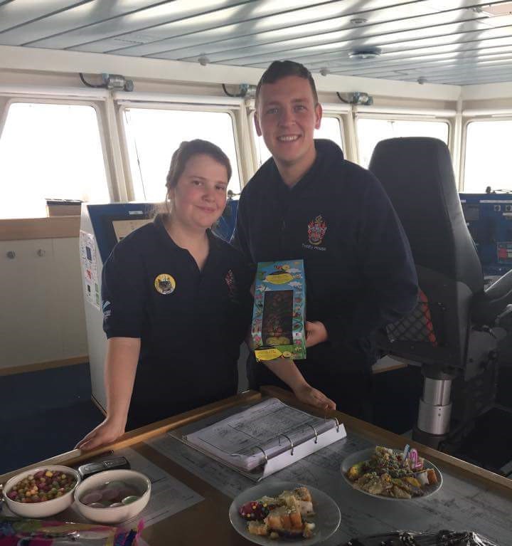 Birthday celebrations on board ship