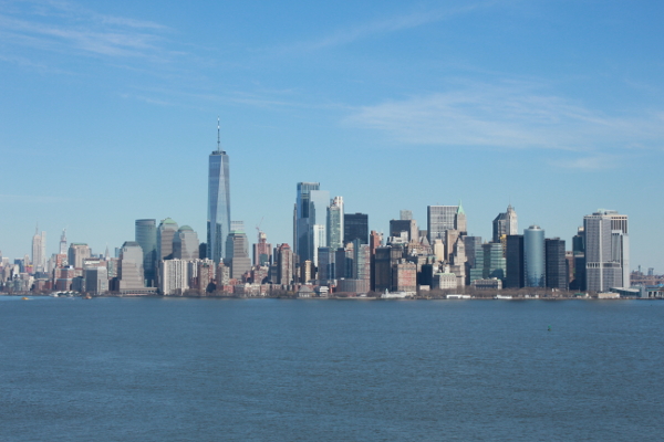 Financial district of New York skyline