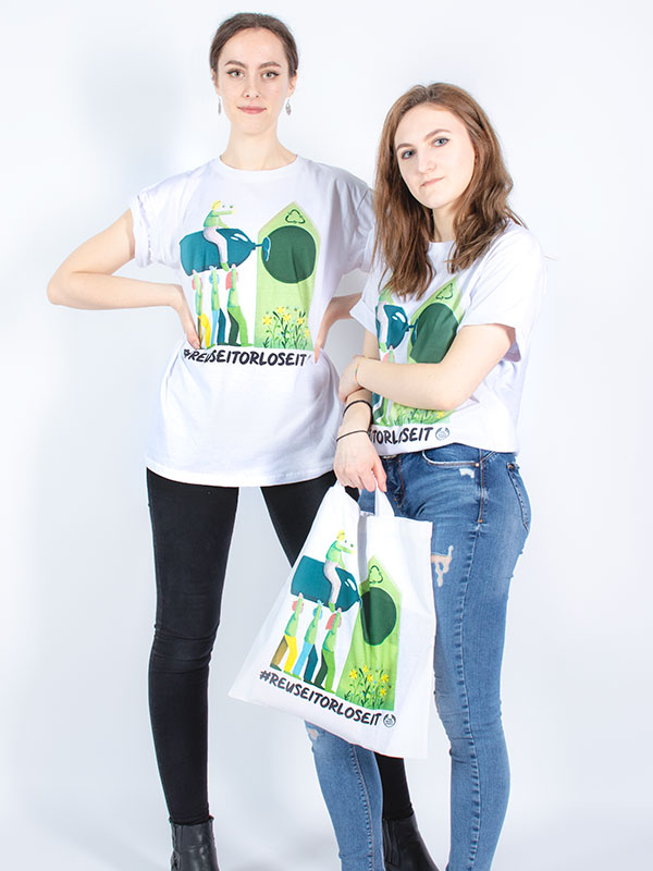 Some of the merchandise for Heleayner Davies' sustainable beauty campaign