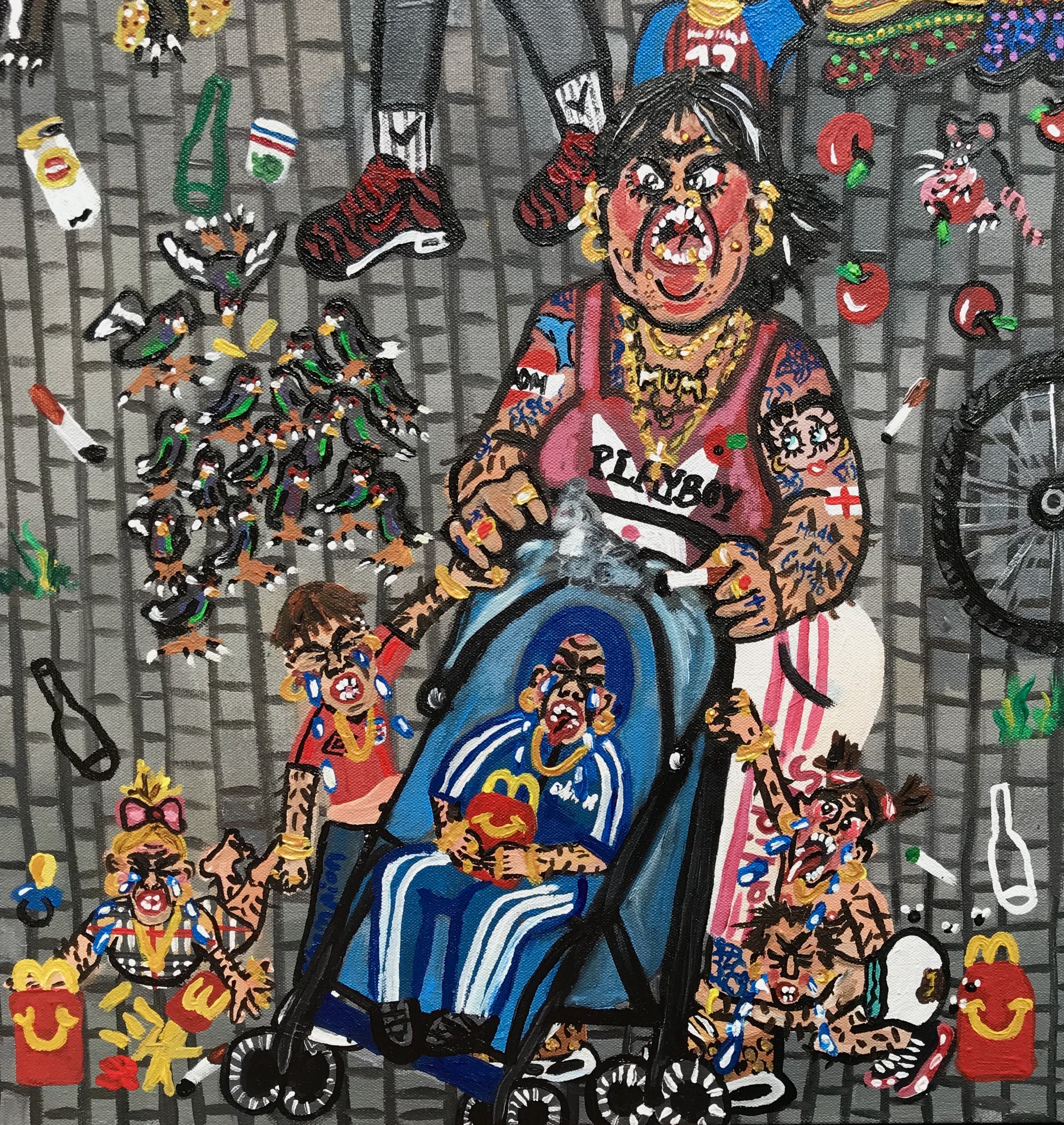 Section of Megan's art titled 'Land of milk and honey'