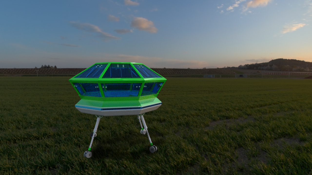 Picture showing a render of Israr's greenhouse design