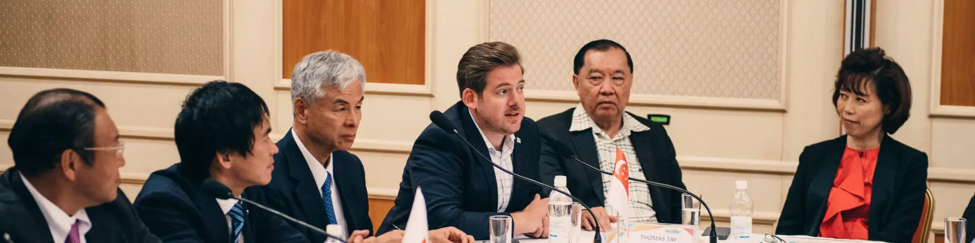Adam Lewis at a meeting with other maritime industry professionals