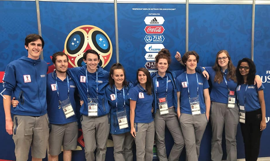 Amber Hemming working with the broadcast team at the womens World Cup