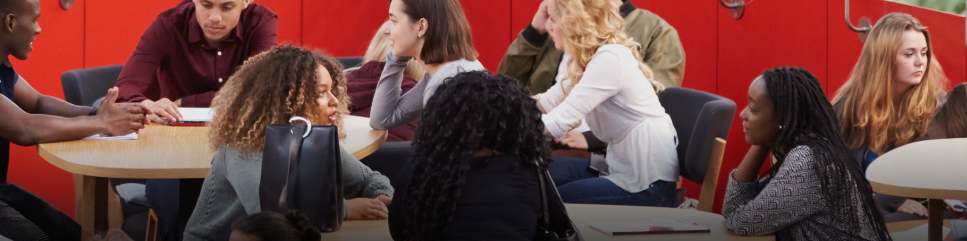 Picture of female students in discussion at Solent