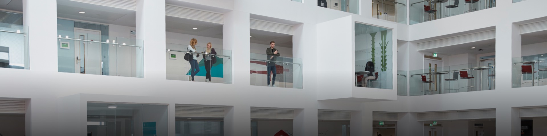 Picture of balconies inside Solent's Spark building