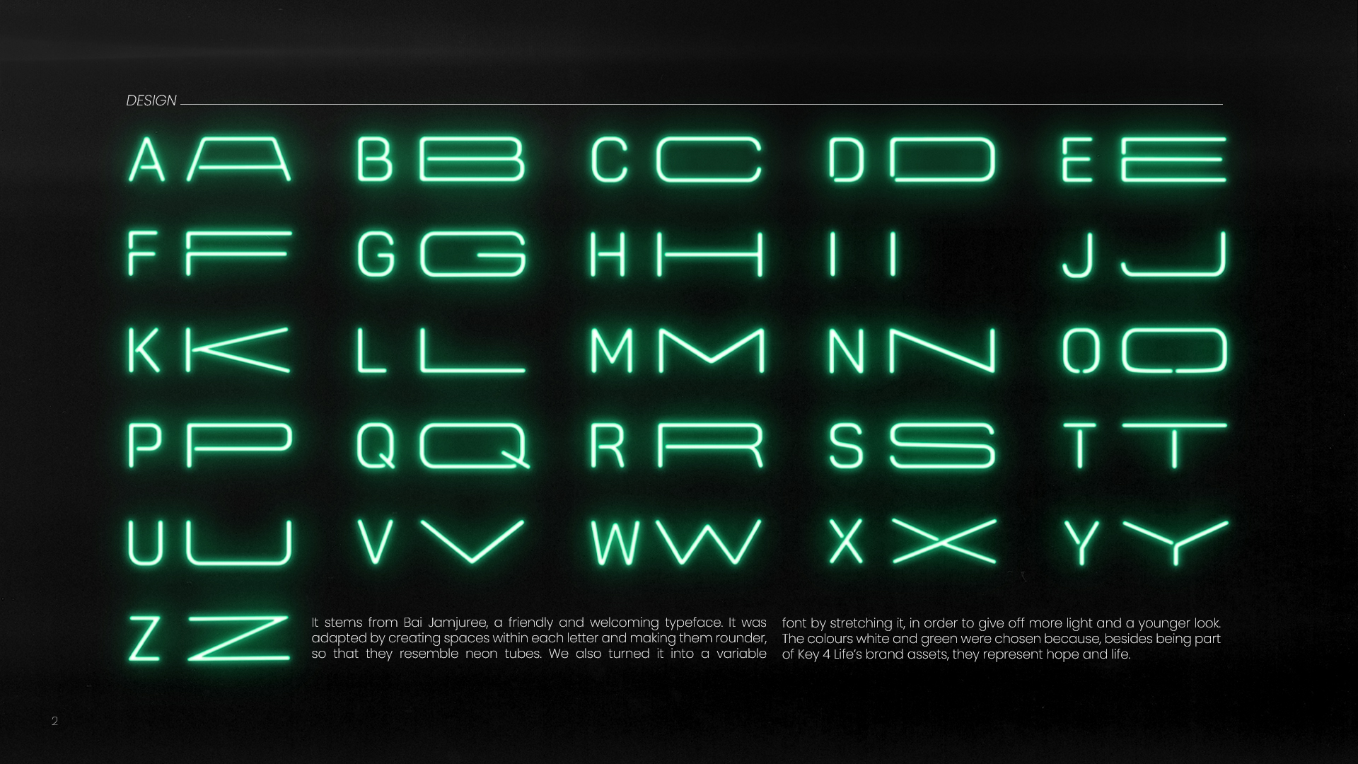 Image shows neon typeface produced by Clara and Pia for the D&AD awards 