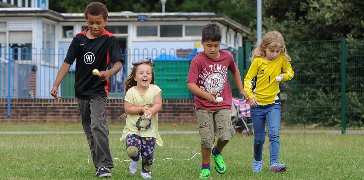 A group of young children