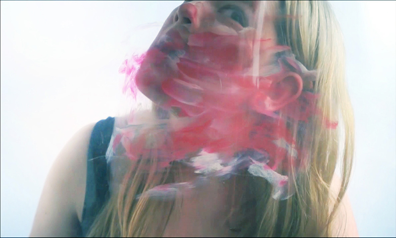 A still from Kate Aries' 'Clown Contouring' video for the Trans-National Creative Exchange (TNCE) exhibition