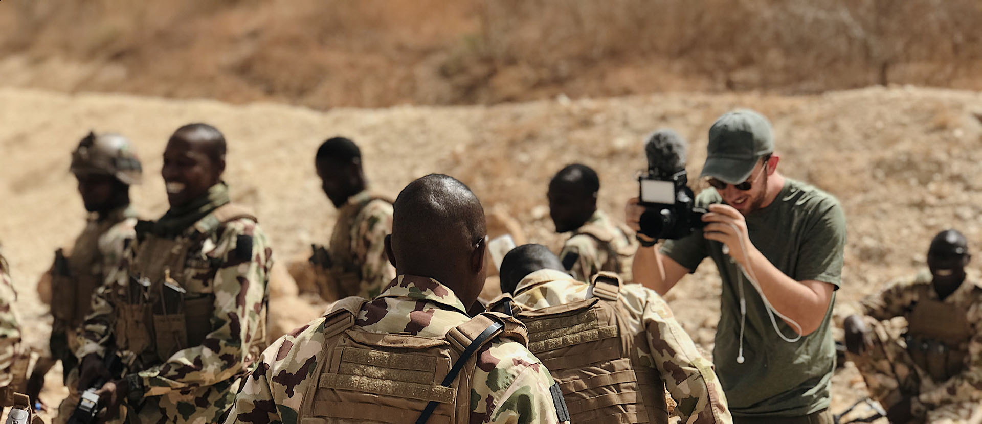 Picture of Dean Massey filming on location Senegal