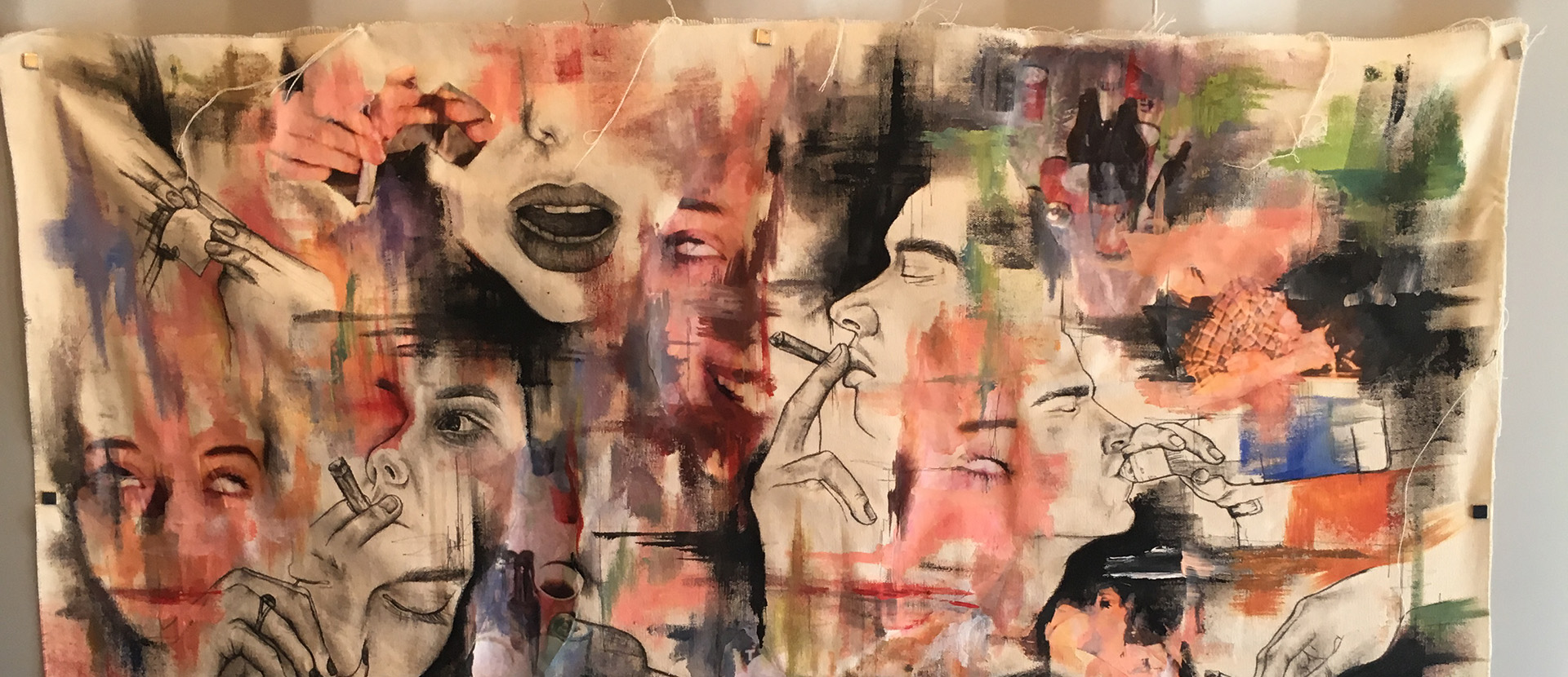 Picture of fine art students work, portraying the human body