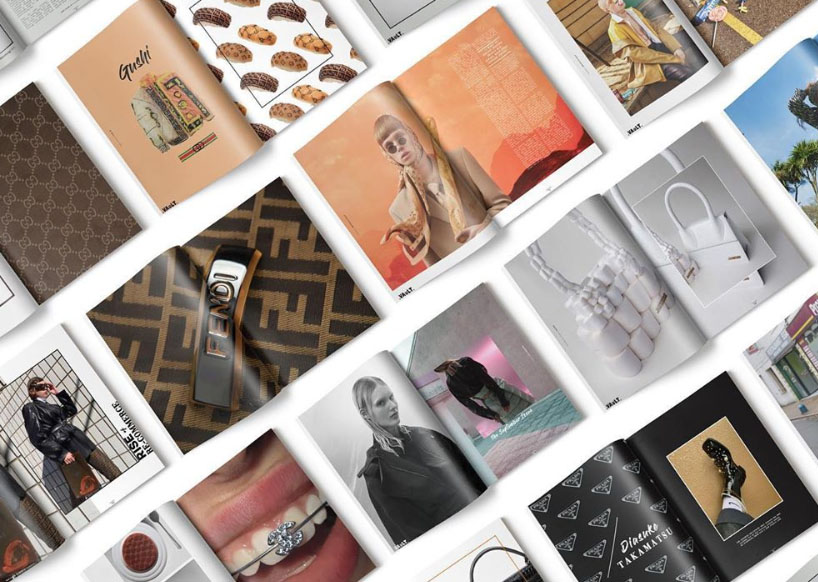 Picture shows spreads of Emily's magazine, Vault. Includes fashion shots, fendi and handbags.