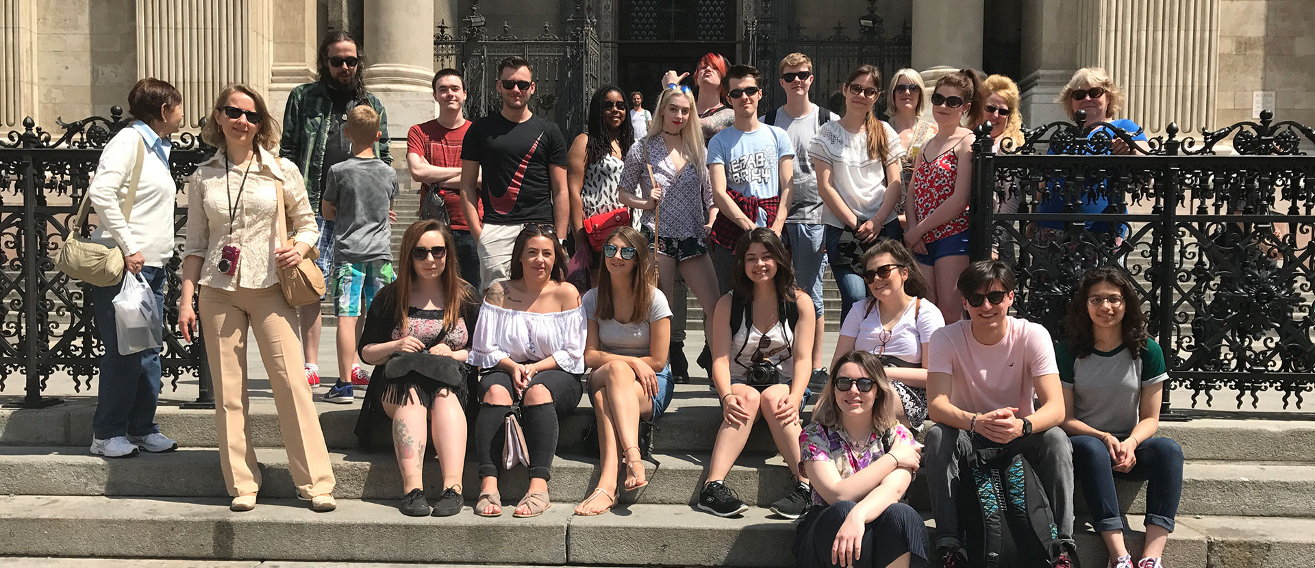 A picture of English and Journalism students in Budapest