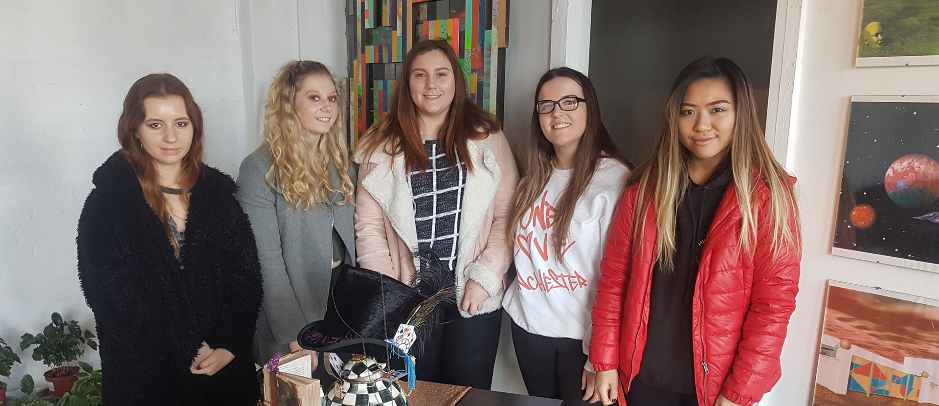 Events students with their project at Theme Traders