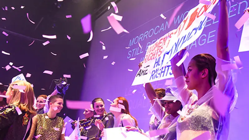 Models at the 'Women Can Too' fashion show