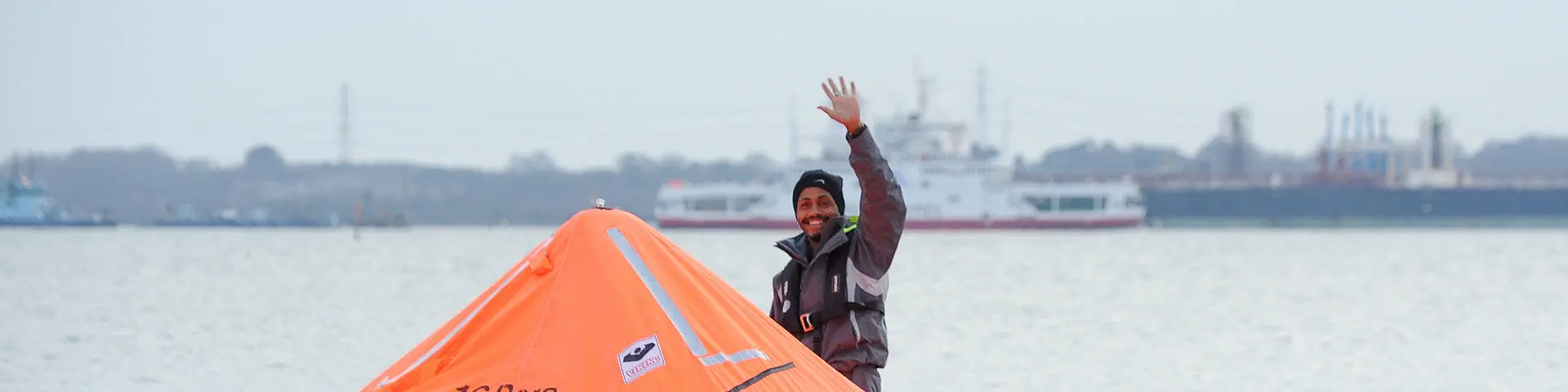 Felix Amoreth during the Sail4Cancer 24-hour liferaft challenge