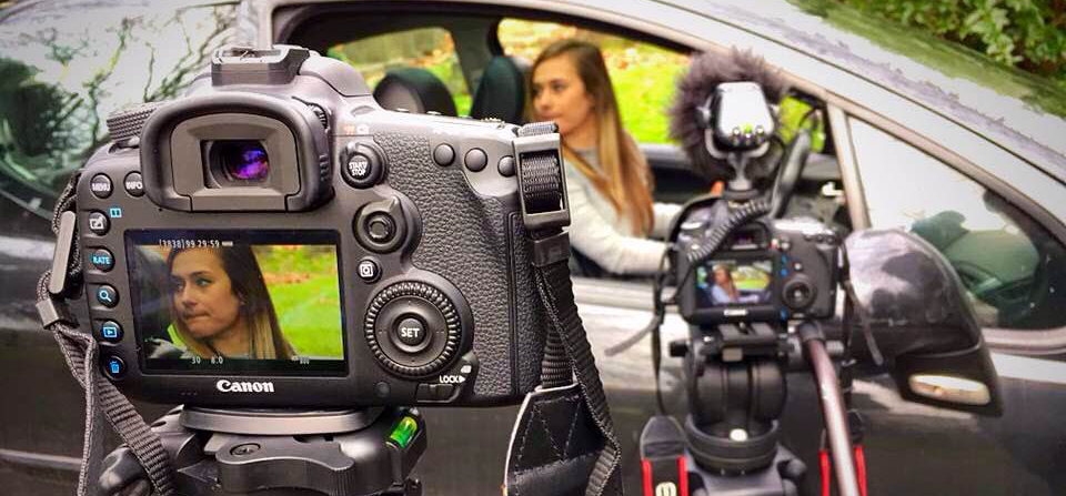 Graduate Gemma Wallace filming