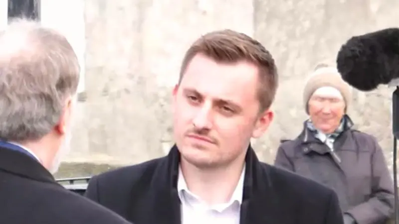 Josh Stokes interviewing for ITV News