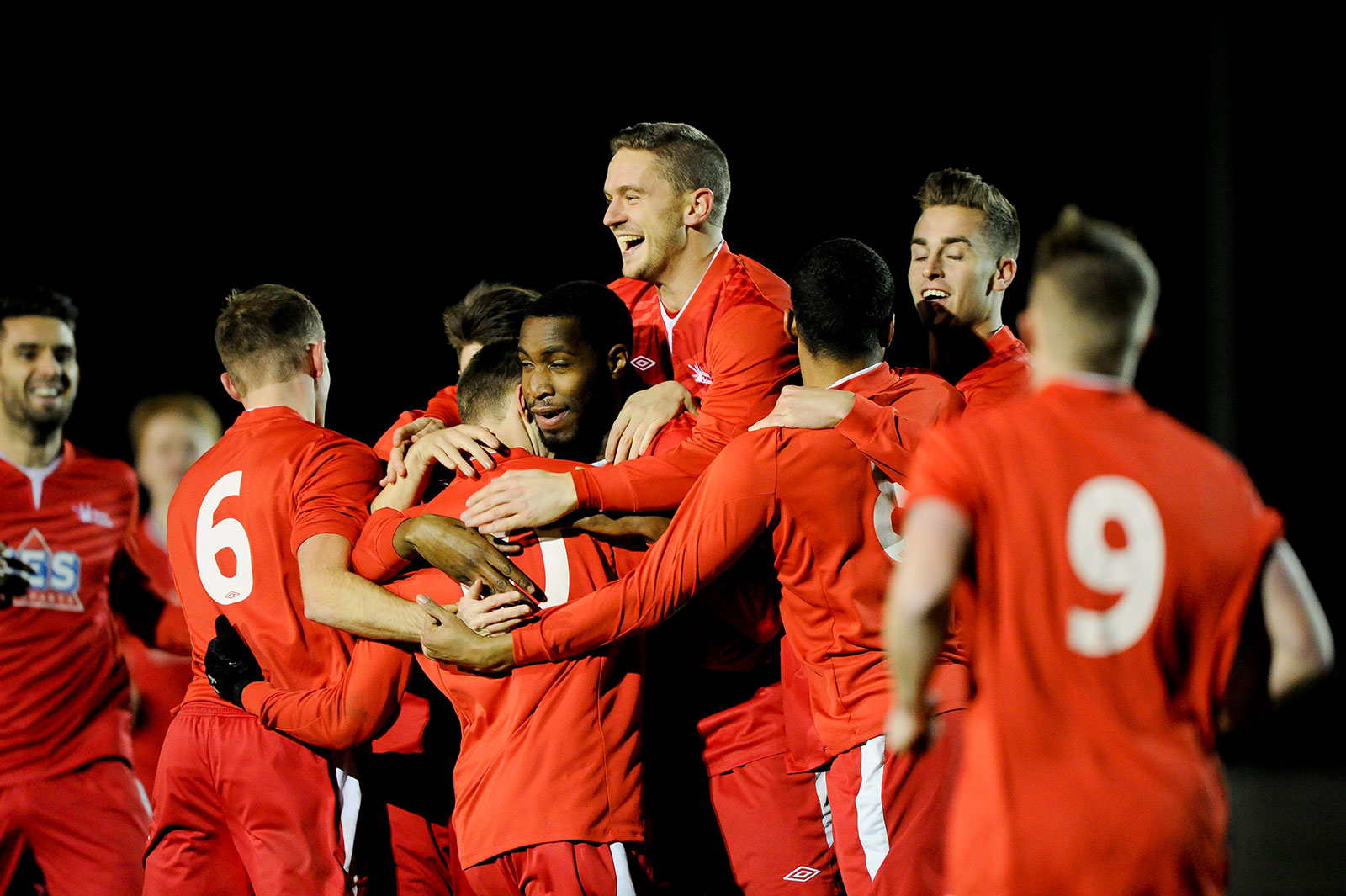 Team Solent FC celebrating a goal