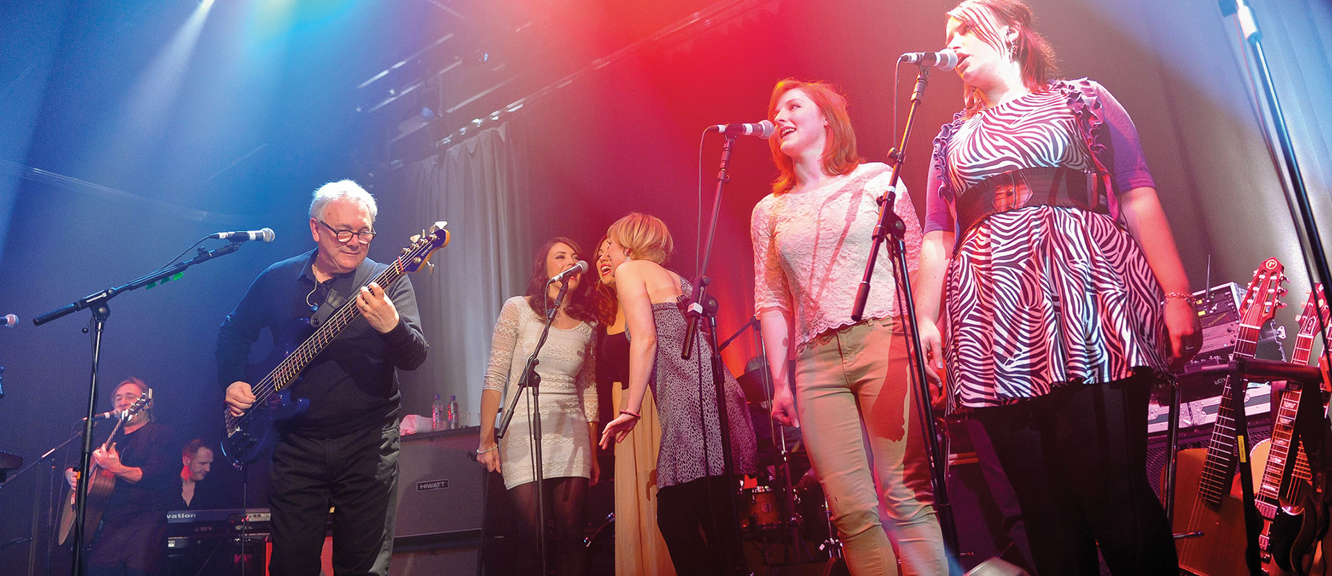 Solent music students performing on stage