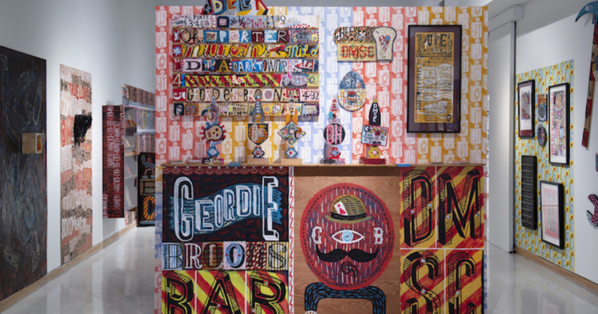 Image shows section of Jonny Hannah's exhibition - Northumberland Folk