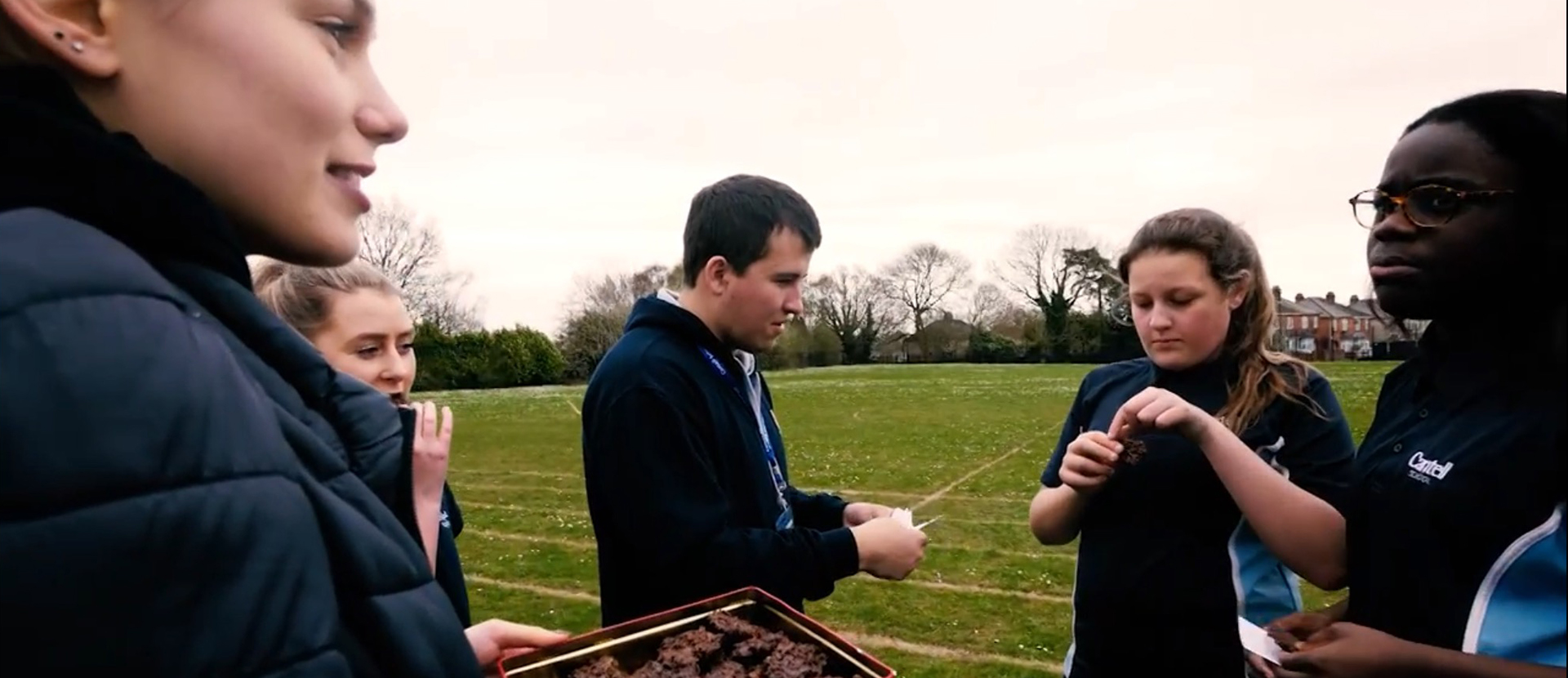 Sports students with pupils