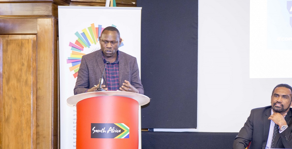 Dr Oscar Mwaanga speaking at the Commonwealth debate on sport and sustainable development