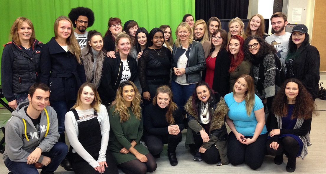 Music performance students with Sarah Jane Buckley