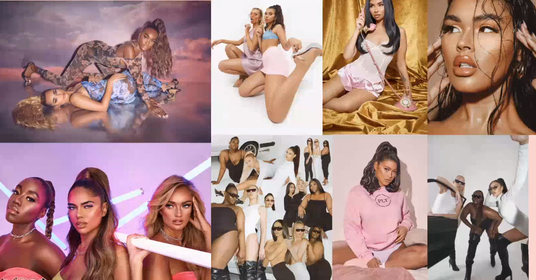 Image shows a range of campaigns Annie has shot for Pretty Little Thing
