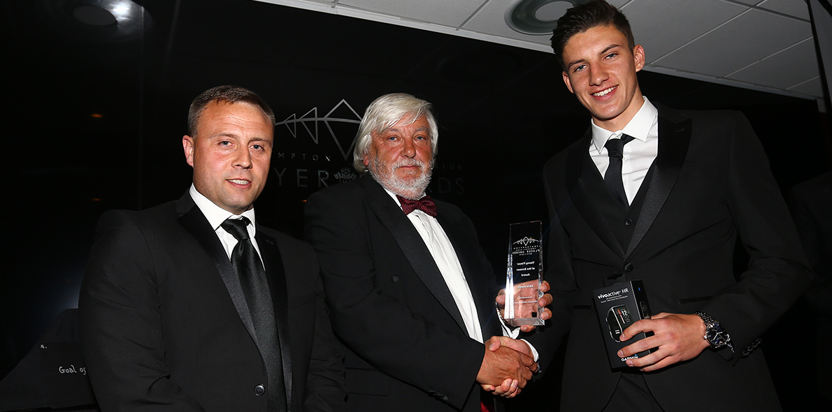 Phil Green, Director of Solent Sport, presenting the Young Player of the Year Award to Alfie Jones
