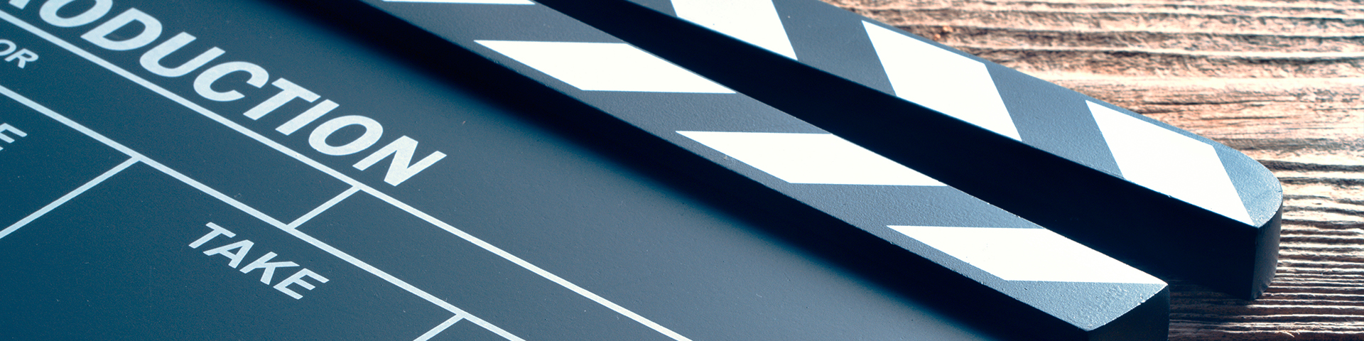 image of clapper board for film