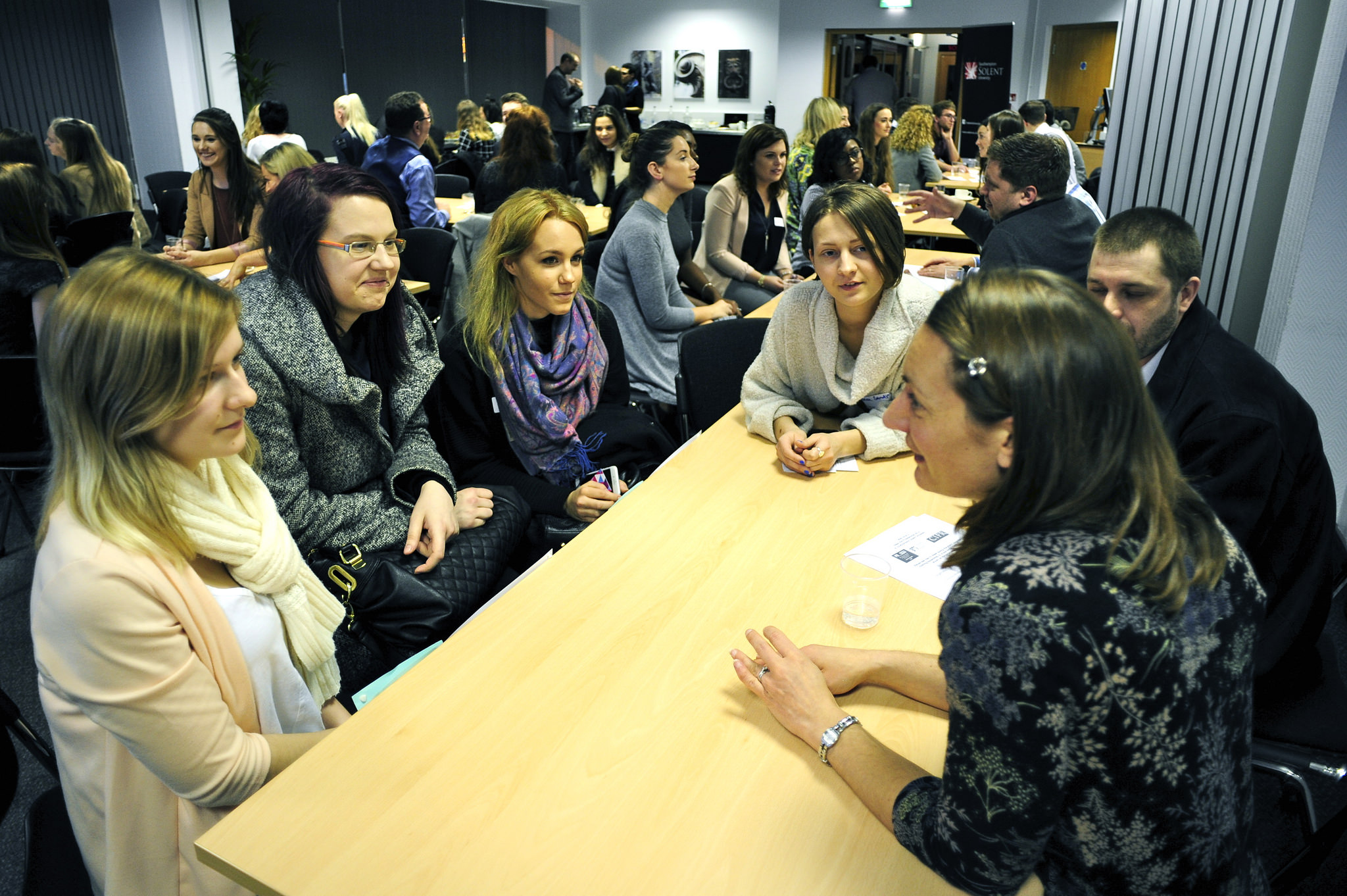 PR students talking to PR professionals