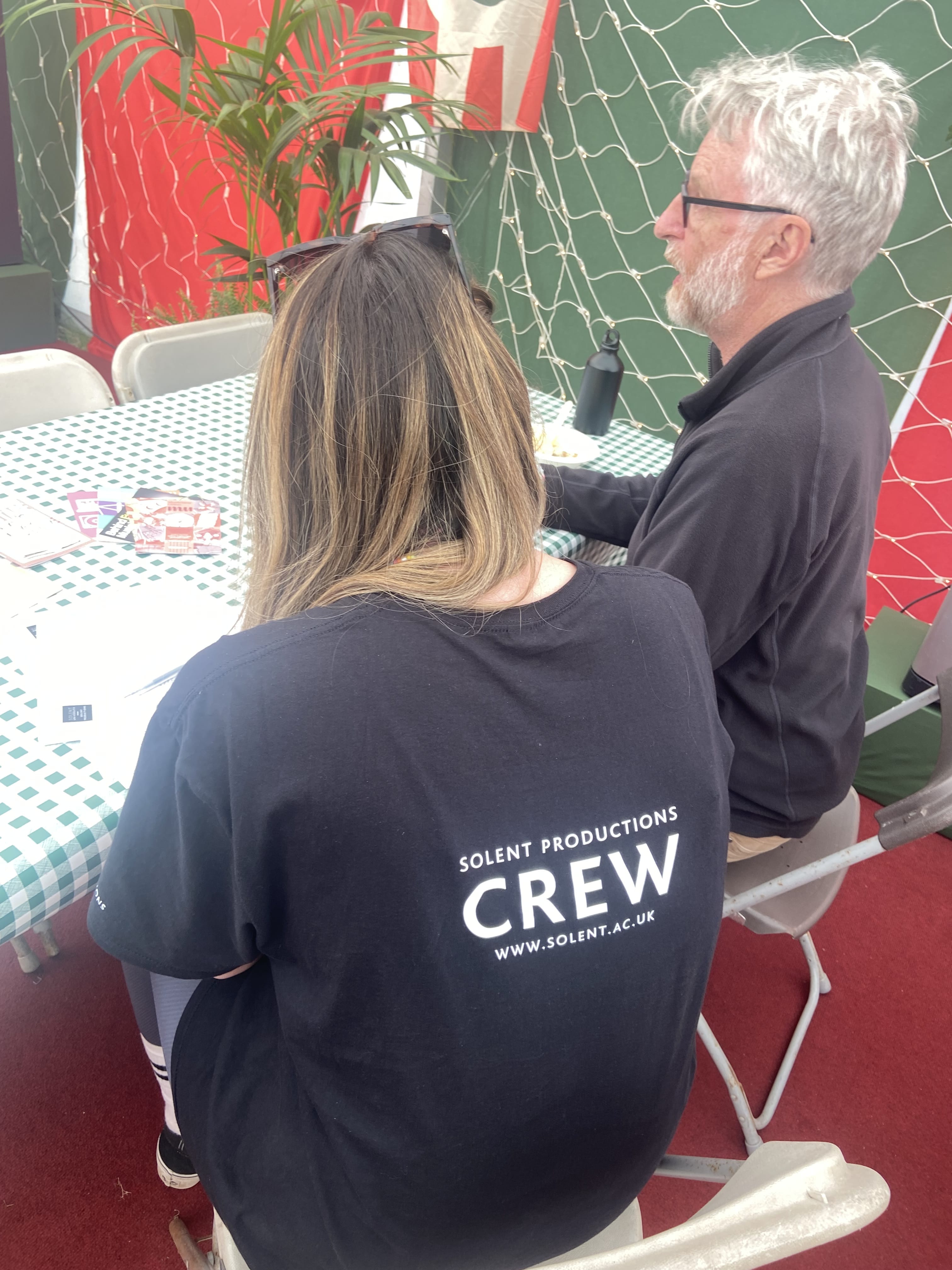 Image of Solent University students working as crew at Glastonbury Festival