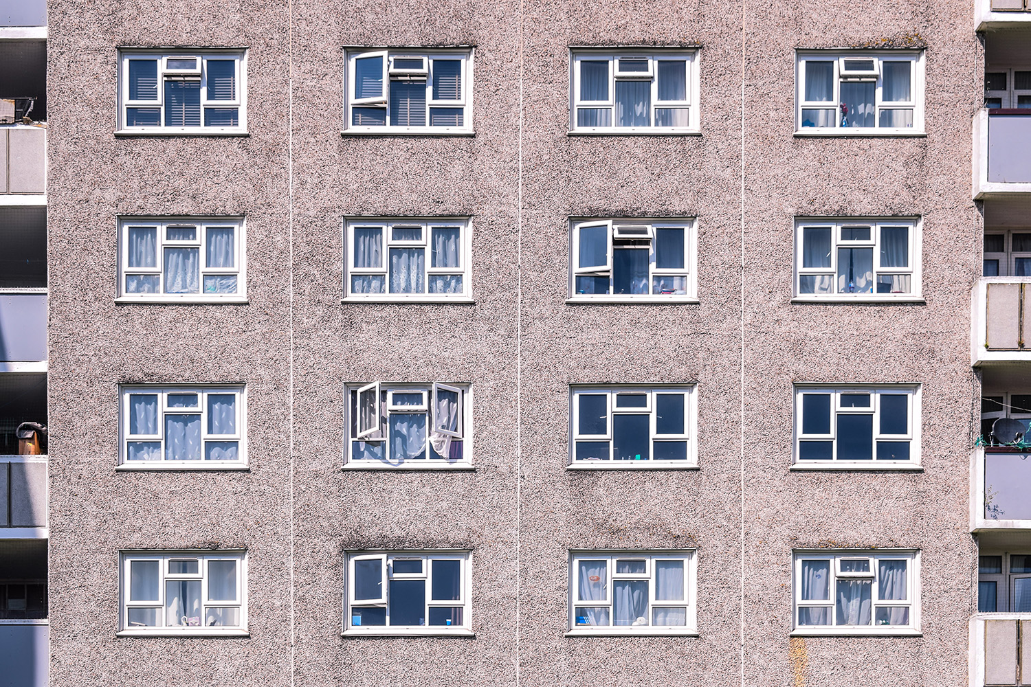 Image shows tower block photography by James Tudge