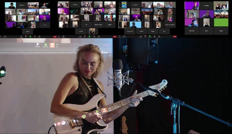 picture of a female artist on stage during the gig