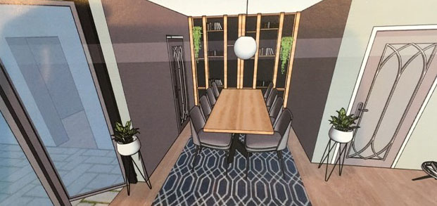 Picture of dining area designed by Amy Shepherd