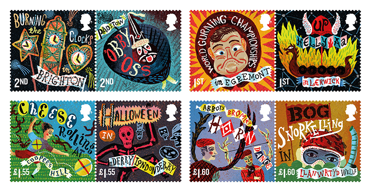 Stamp collection designed by Jonny Hannah