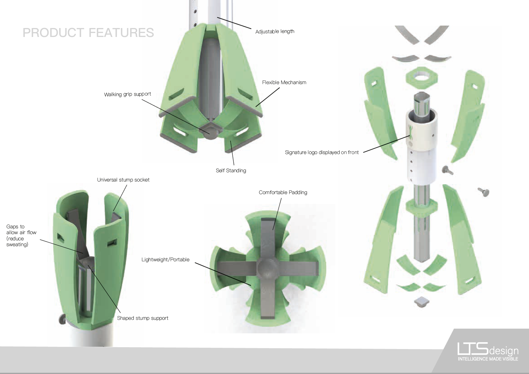 Picture of Lewis' Auxilium design showing product features