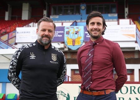 Solent Senior Lecturer Louis Langdown pictured with Weymouth Manager Brian Stock
