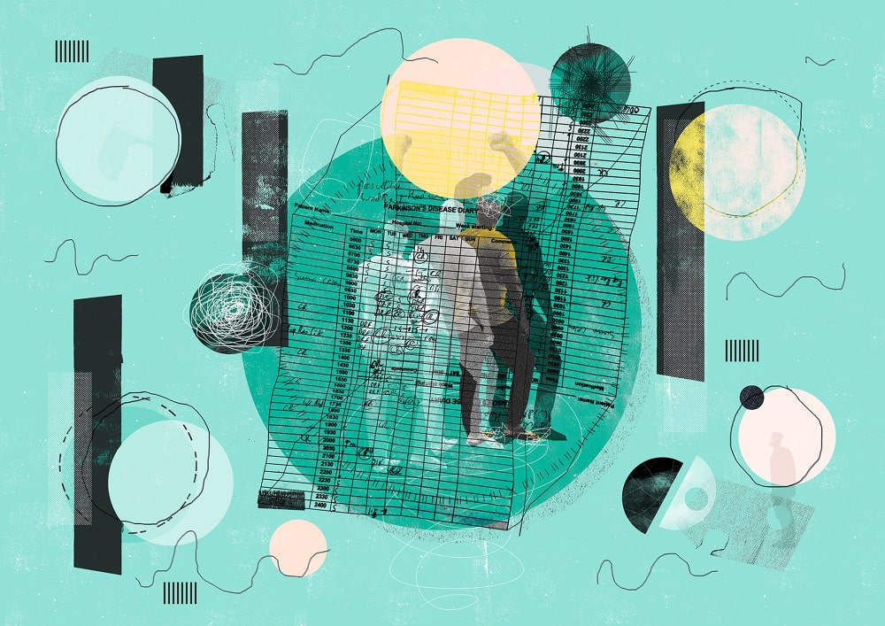 Art work by Nate Kitch for 'Putting Parkinson’s In The Picture'.