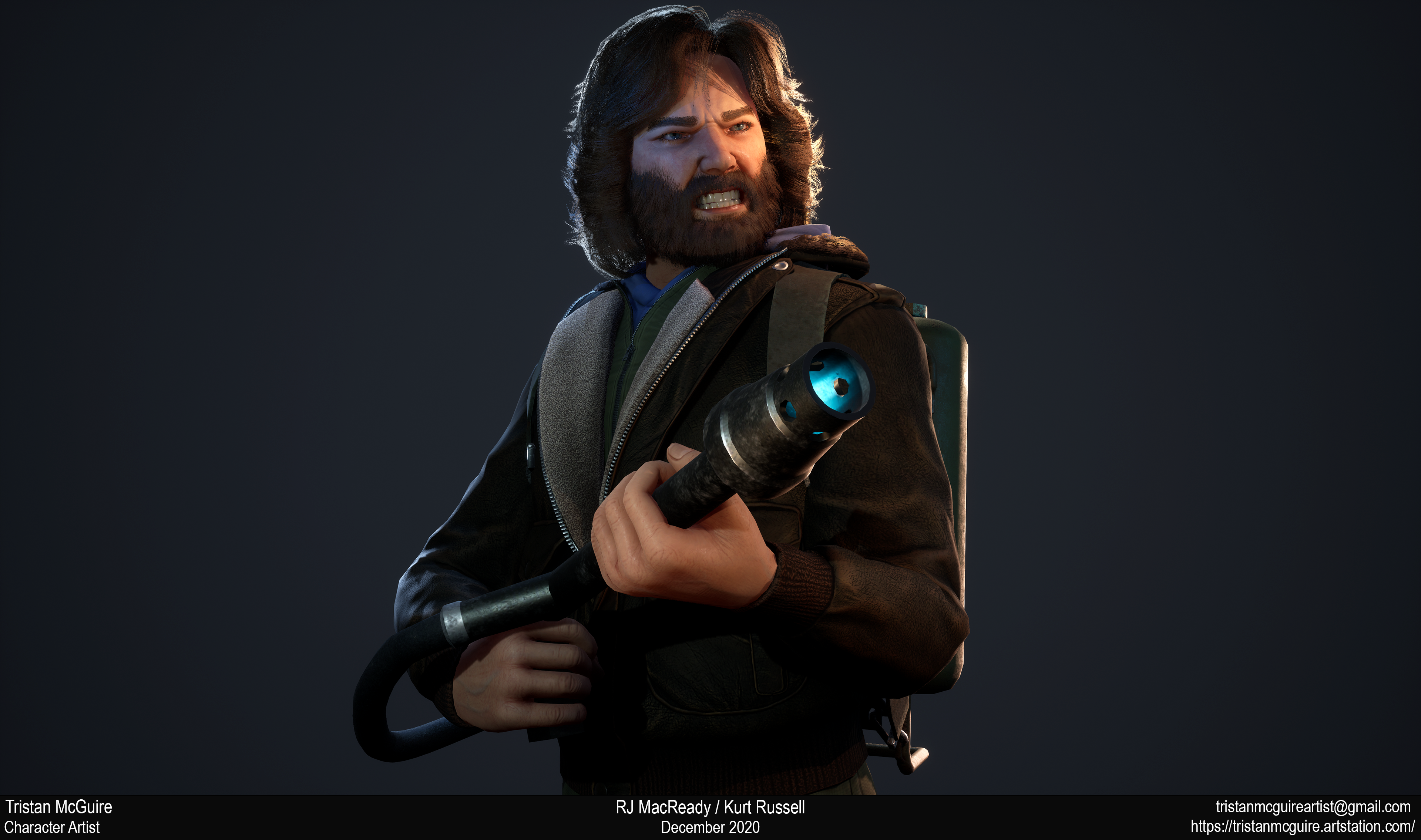 RJ MacReady designed by computer games student Tristan McGuire 