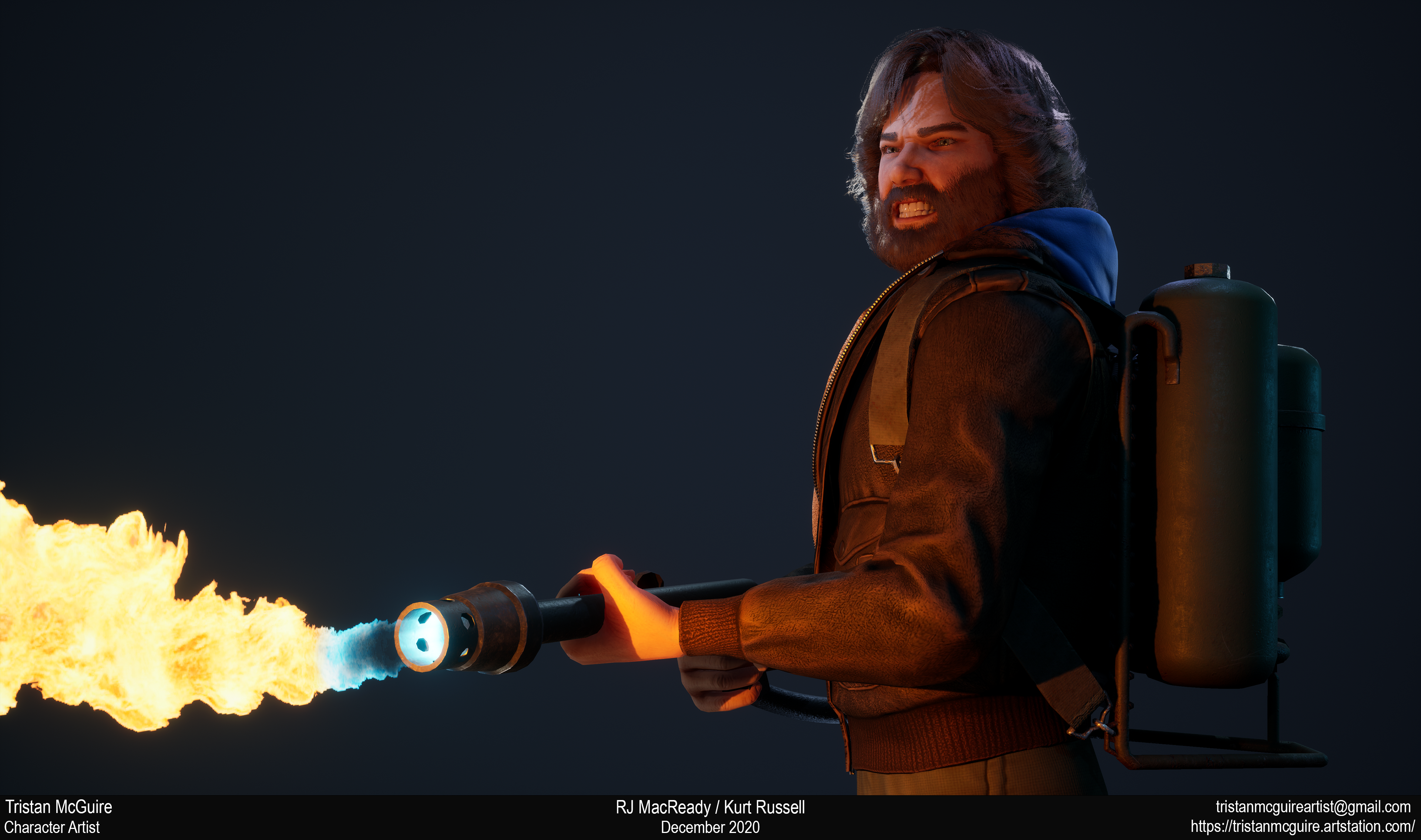 RJ MacReady designed by computer games student Tristan McGuire 