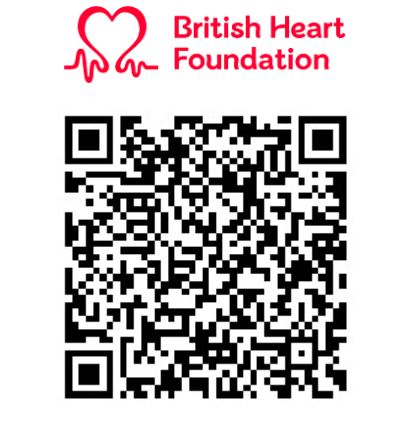 British Heart Foundation QR code for 'Restart a Heart' training