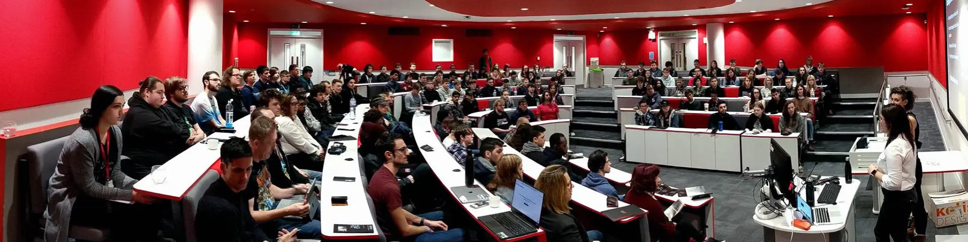 Students attending a lecture in the Palmerston lecture theatre