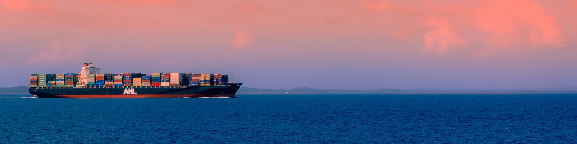 A container ship at sea