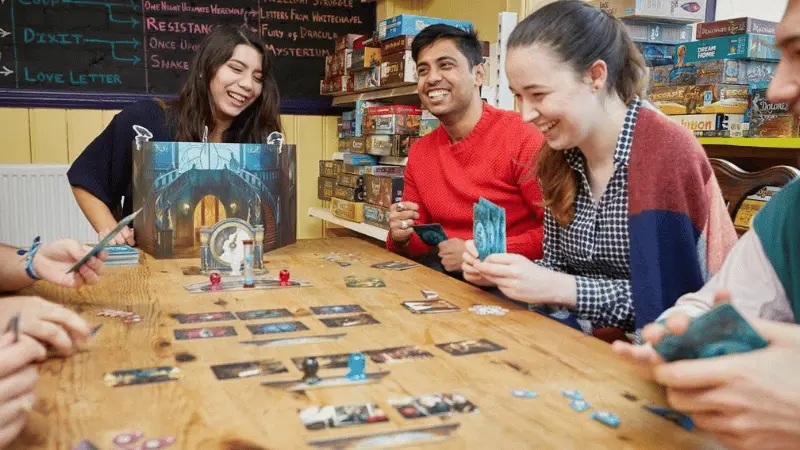 A group of student playing a game